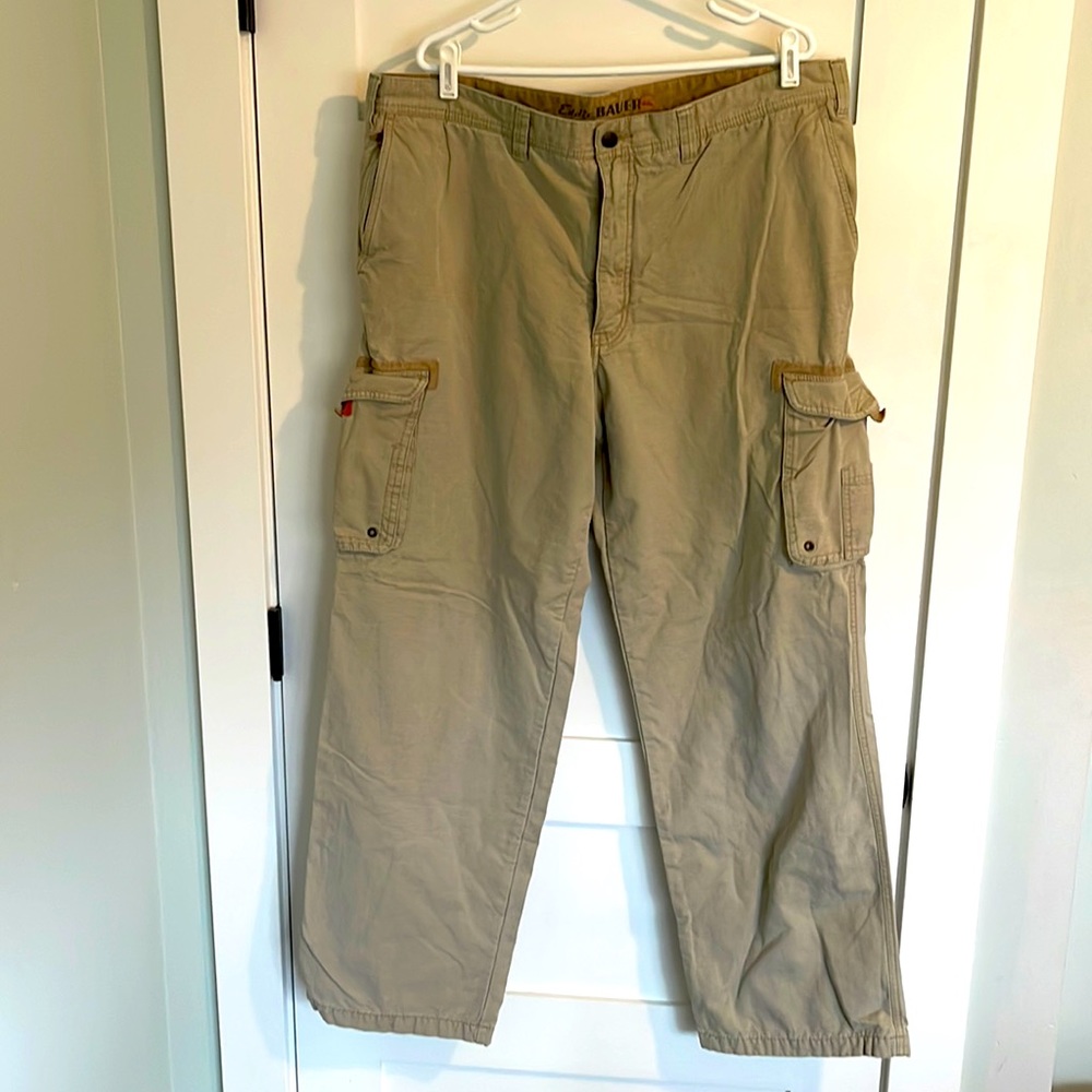 Eddie Bauer Flannel-lined Cargo Khakis